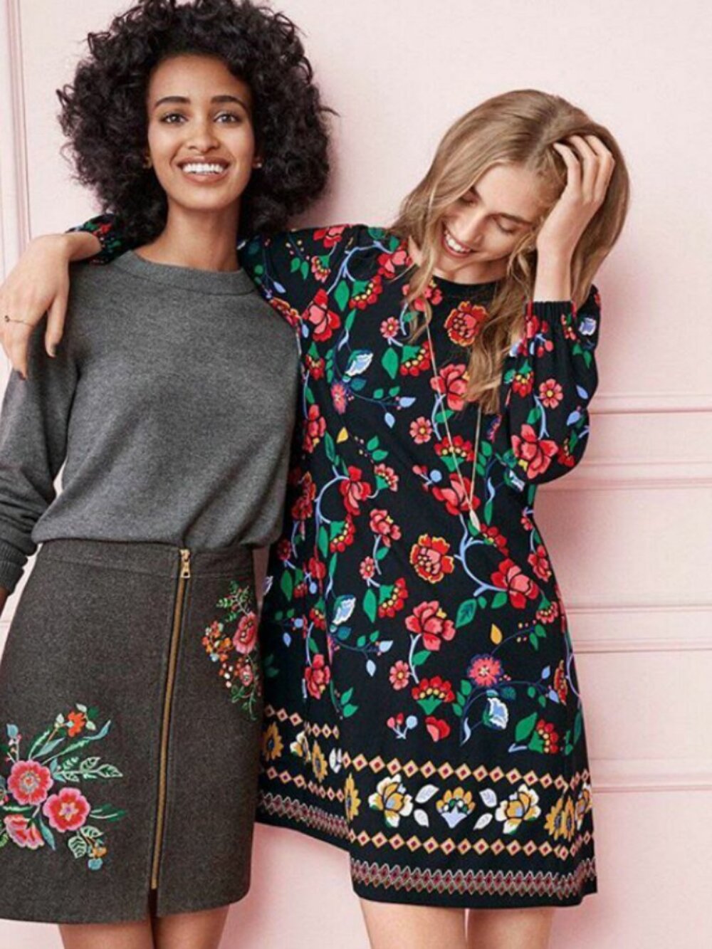 LOFT Dark Floral Dress M
